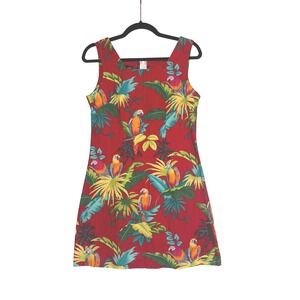 Vintage‎ Shannon Marie Hawaii Parrot Print Dress Tropical Sleeveless  Small
